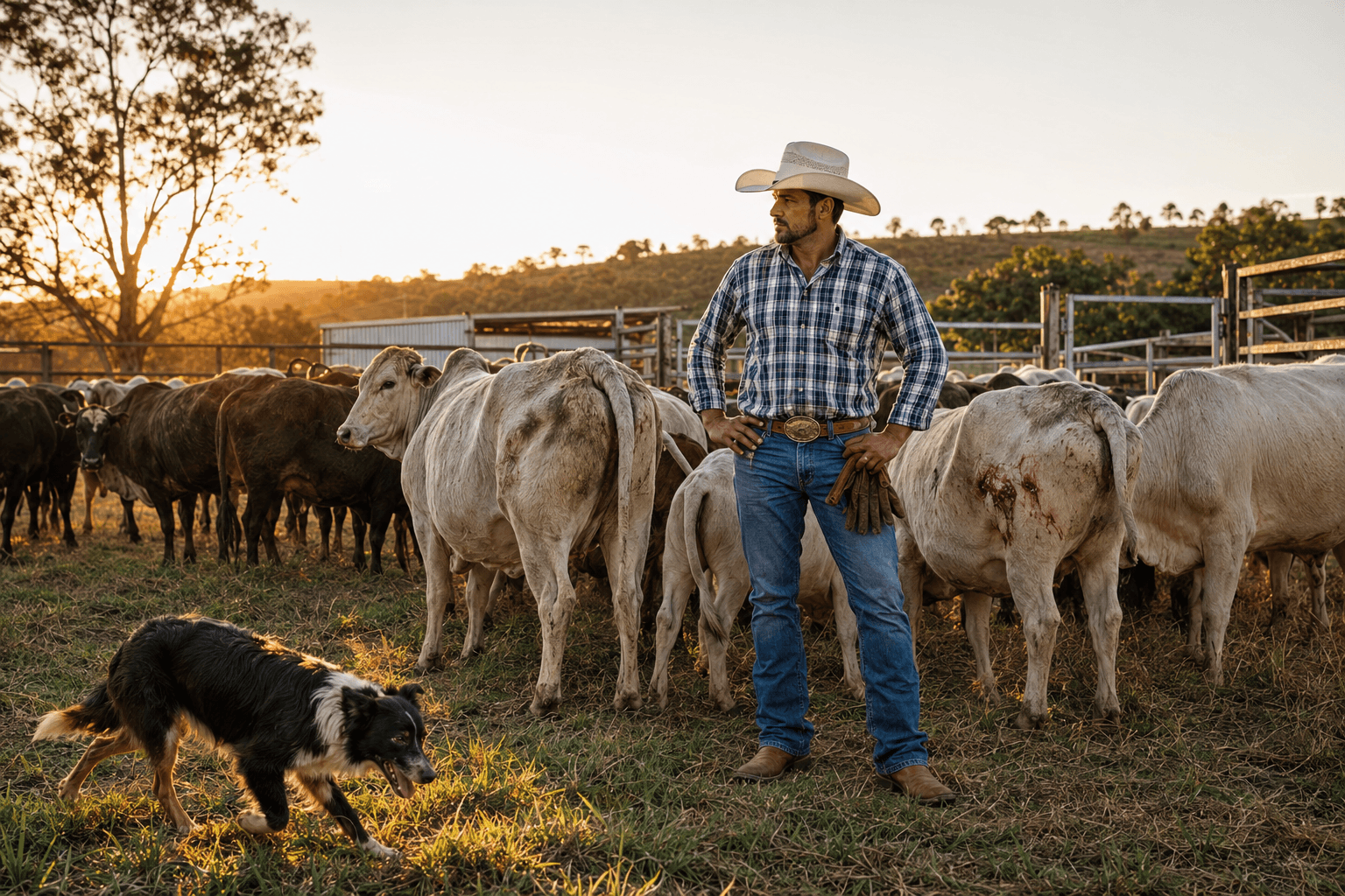 Produtor rural observa rebanho após ataque de cães